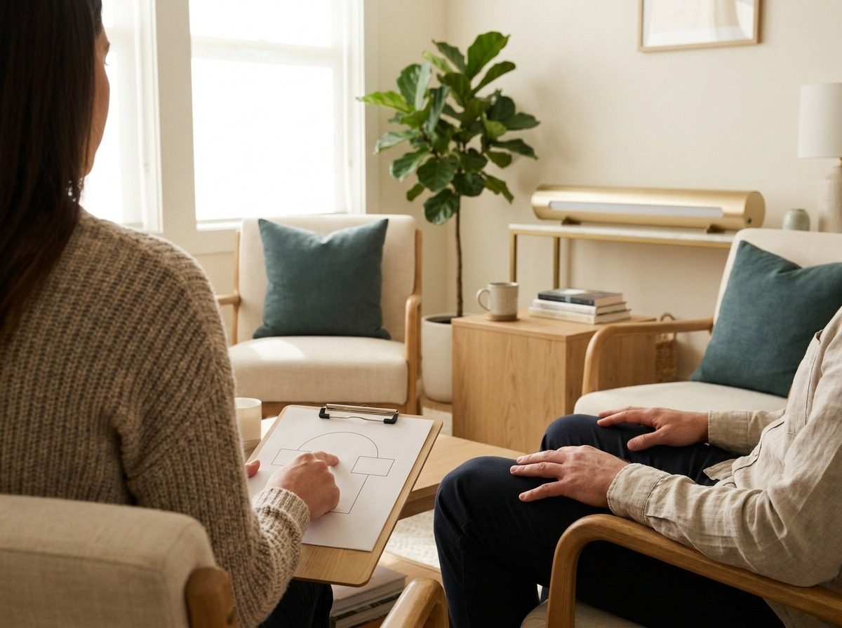 Therapist explaining the EMDR protocol to a client