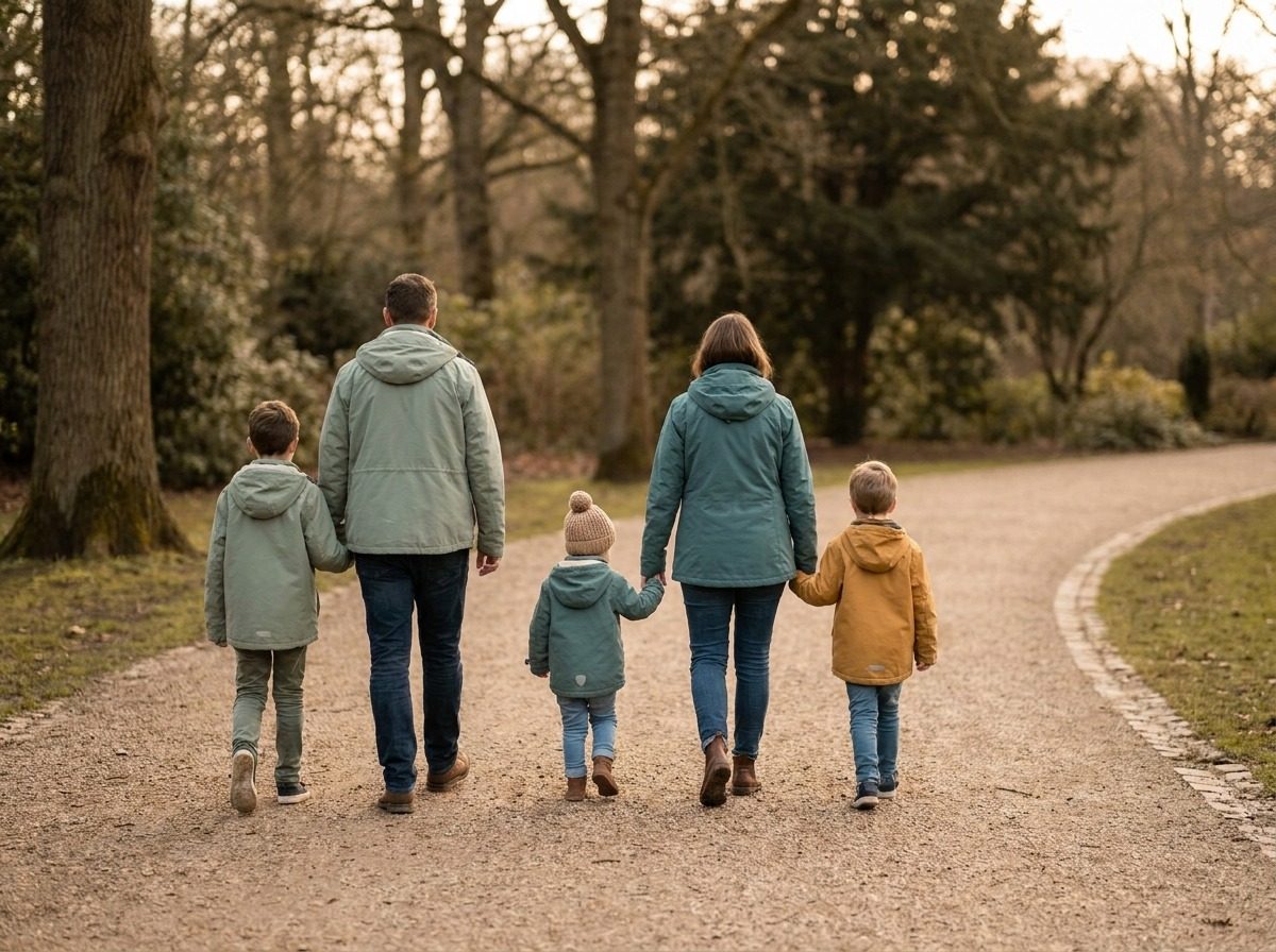 Family walking together outdoors
