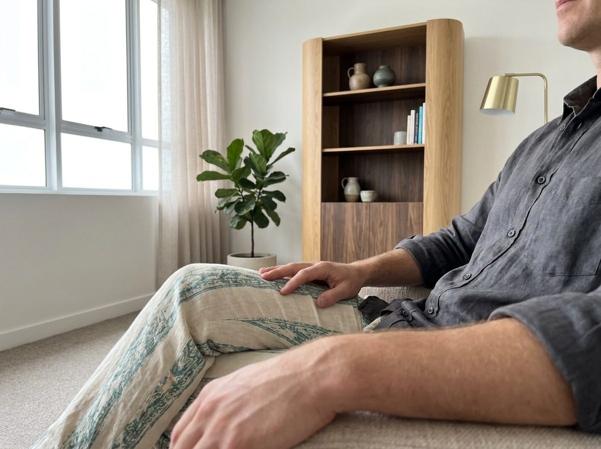 Therapist listening attentively during a session